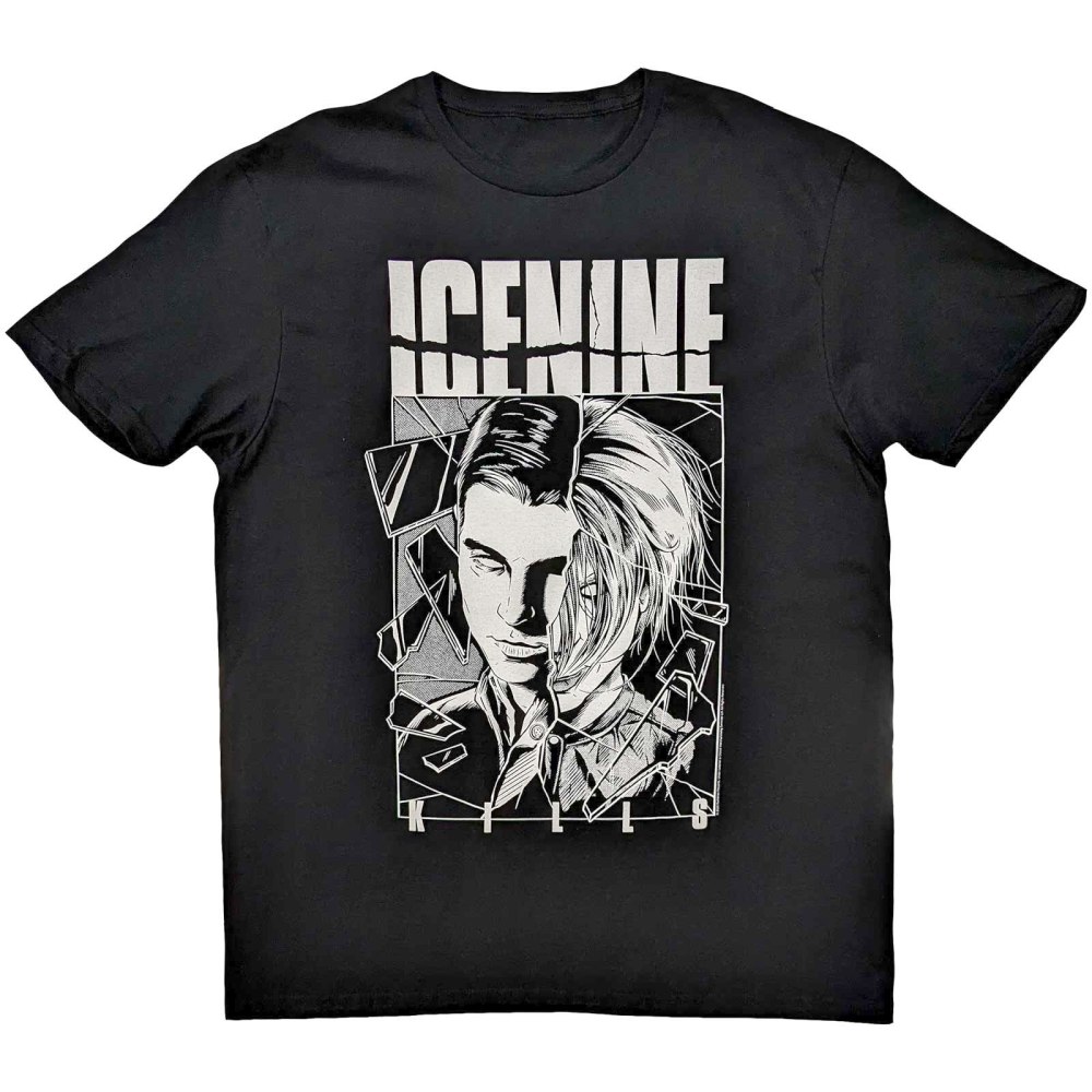 Ice Nine Kills - Shower Scene Split Face Heren Tshirt - Zwart